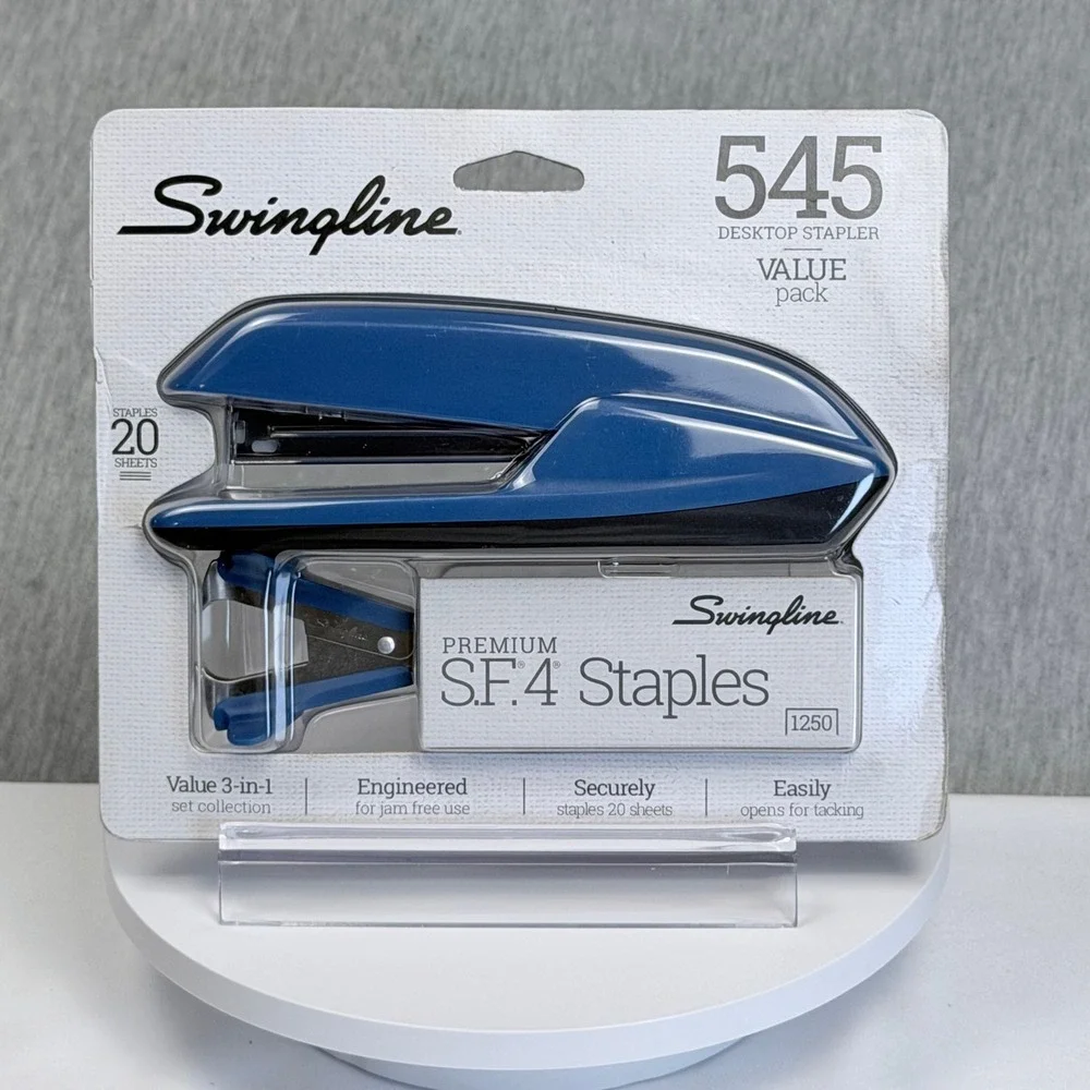 Swingline 545 Desktop Stapler Value Pack Blue Blk SF.4 Staples Remover S7054504